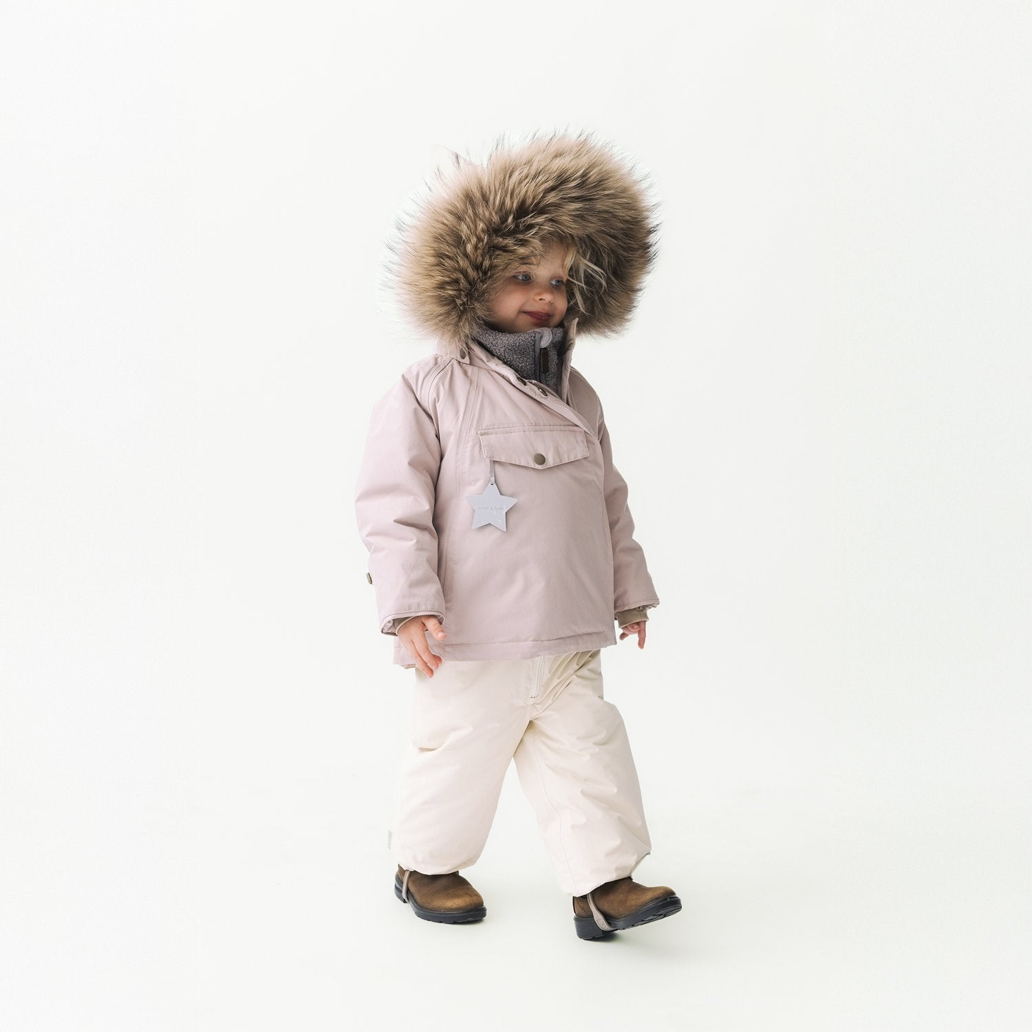 Mini a ture MATWANG fleece lined winter jacket fur. GRS - Cloudy Rose Mini a Ture