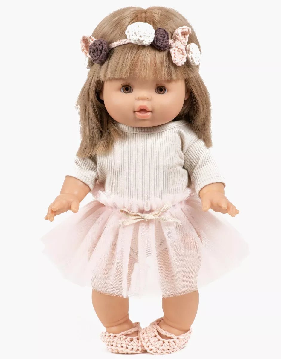 Minikane Alicia Short Tutu with Petal Pink Ties – 34 &amp; 37cm Doll Skirt Minikane