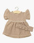 Minikane Daisy Cotton Gauze Dress & Bow Headband – Mocha for 13” Gordis Dolls Minikane