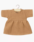 Minikane Faustine long - sleeved dress in brown sugar cotton gauze Minikane