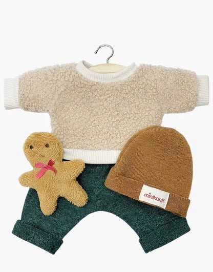 Minikane Gordis Gingerbread Man 3 - Piece Outfit Set – Green (34–37cm Dolls) Minikane