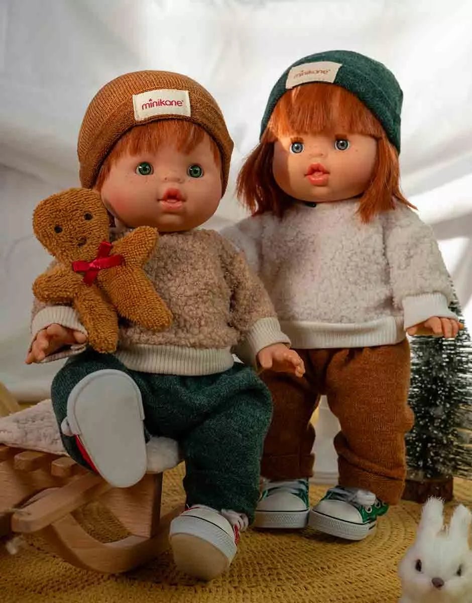 Minikane Gordis Gingerbread Man 3 - Piece Outfit Set – Green (34–37cm Dolls) Minikane