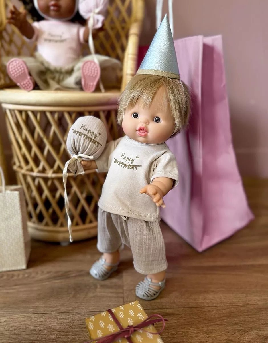 Minikane Les P’tits Déguis’ Happy Birthday Doll Outfit for boy – Petal Pink | 34 &amp; 37cm (Copy) Minikane