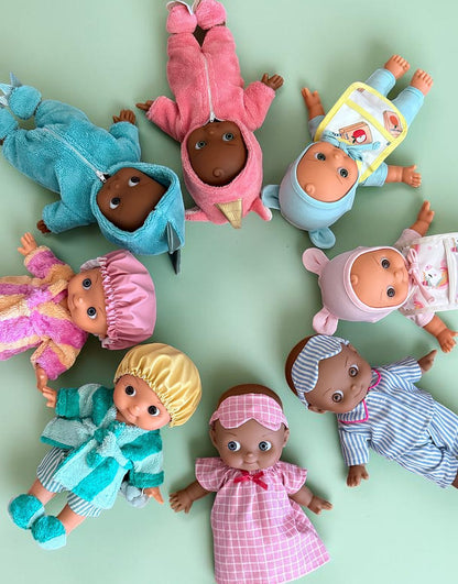 Minikane Maïa Mini Panchas Bedtime Doll | Pink Checkered Pajamas (10.6 in) - image 3