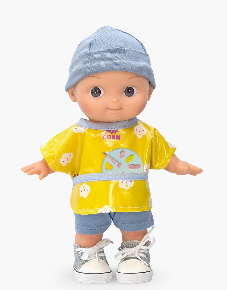 Minikane Basile Mini Panchas School Doll | Popcorn Painting Outfit (10.6 in) - image 2