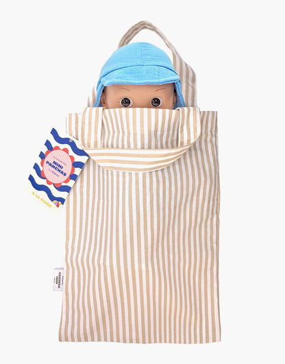 Minikane Basile Mini Panchas Beach Doll | Blue Riviera Outfit (10.6 in) - image 2