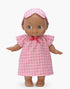 Minikane Maïa Mini Panchas Bedtime Doll | Pink Checkered Pajamas (10.6 in) - image 1
