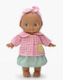Minikane Maïa Mini Panchas School Doll | Pink Checkered Outfit (10.6 in) - image 1