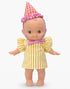 Minikane Ninon Mini Panchas birthday doll in yellow stripe dress