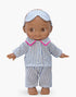 Minikane Noah Mini Panchas Bedtime Doll | Blue Striped Pajamas (10.6 in) - image 1