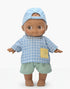 Minikane Noah Mini Panchas School Doll | Blue Checkered Outfit (10.6 in) - image 1