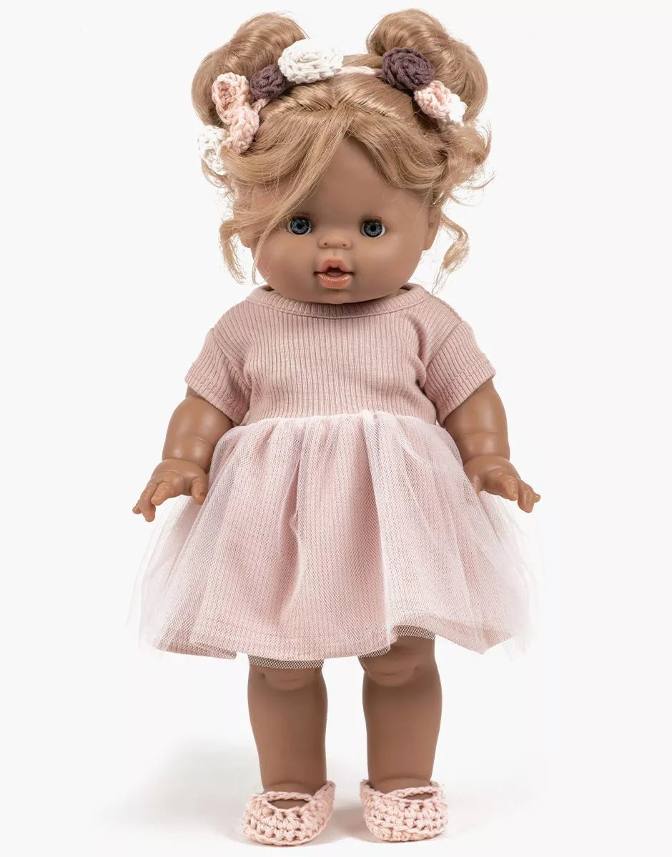 Minikane Rosana Short - Sleeved Tutu –Rose | 34 &amp; 37cm Doll Outfit Minikane