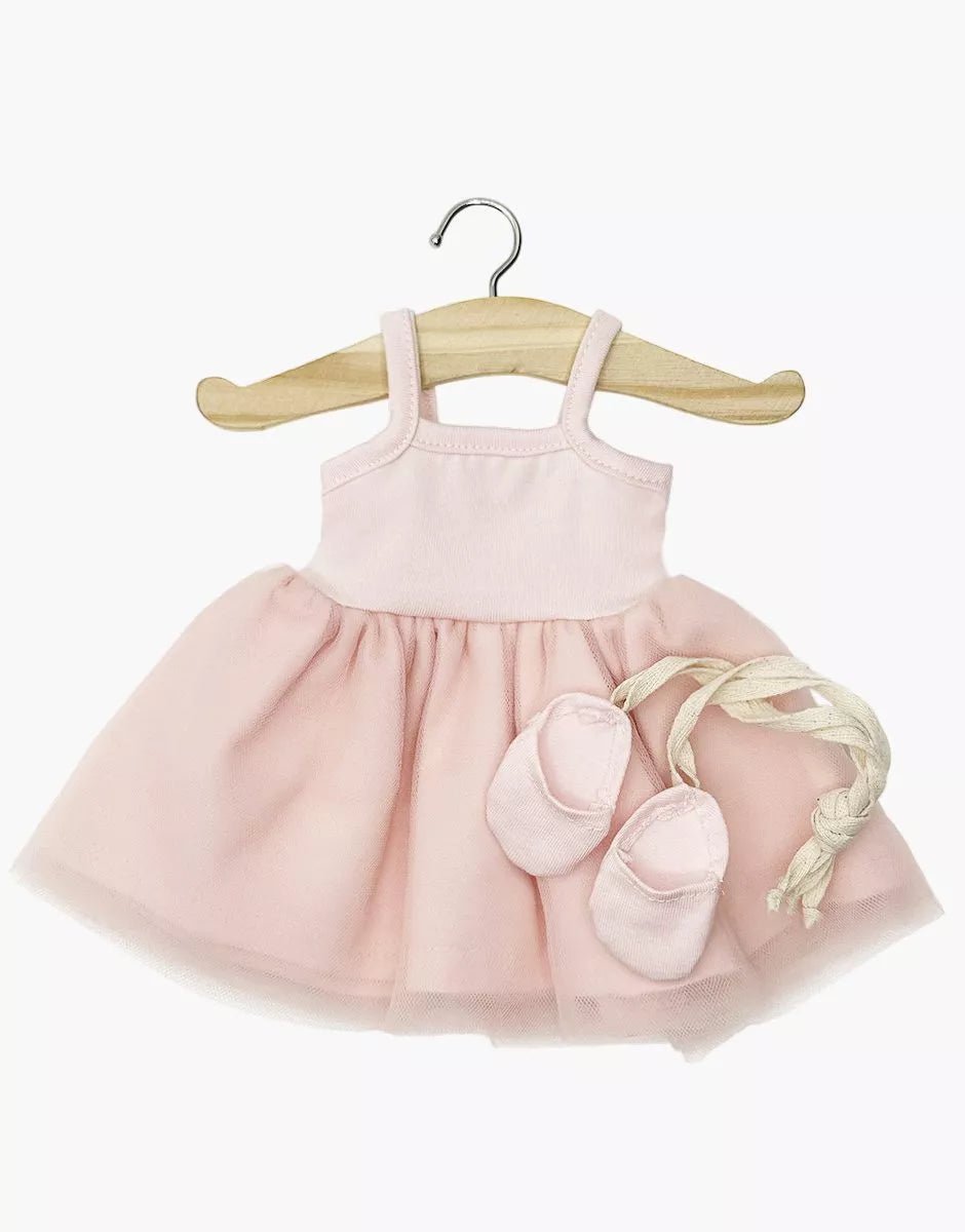 Minikane Rosella Pale Pink Tutu &amp; Lace - Up Dance Shoes Set – 34 &amp; 37cm Minikane