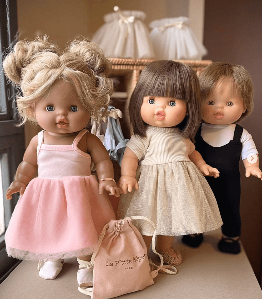 Minikane Rosella Pale Pink Tutu &amp; Lace - Up Dance Shoes Set – 34 &amp; 37cm Minikane