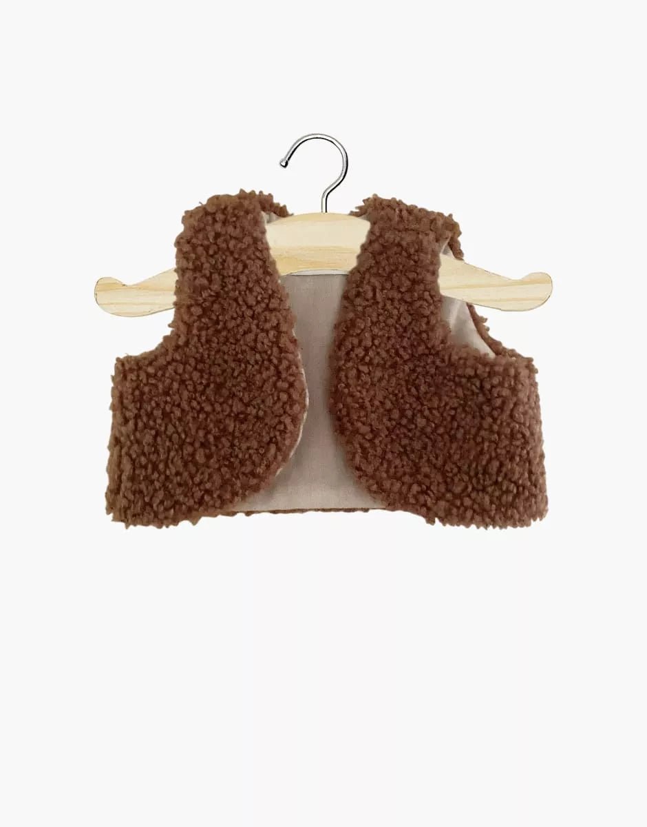 Minikane Tao Sleeveless Vest – Brown Terry Cloth Doll Vest Minikane