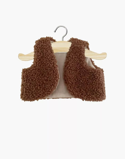 Minikane Tao Sleeveless Vest – Brown Terry Cloth Doll Vest Minikane