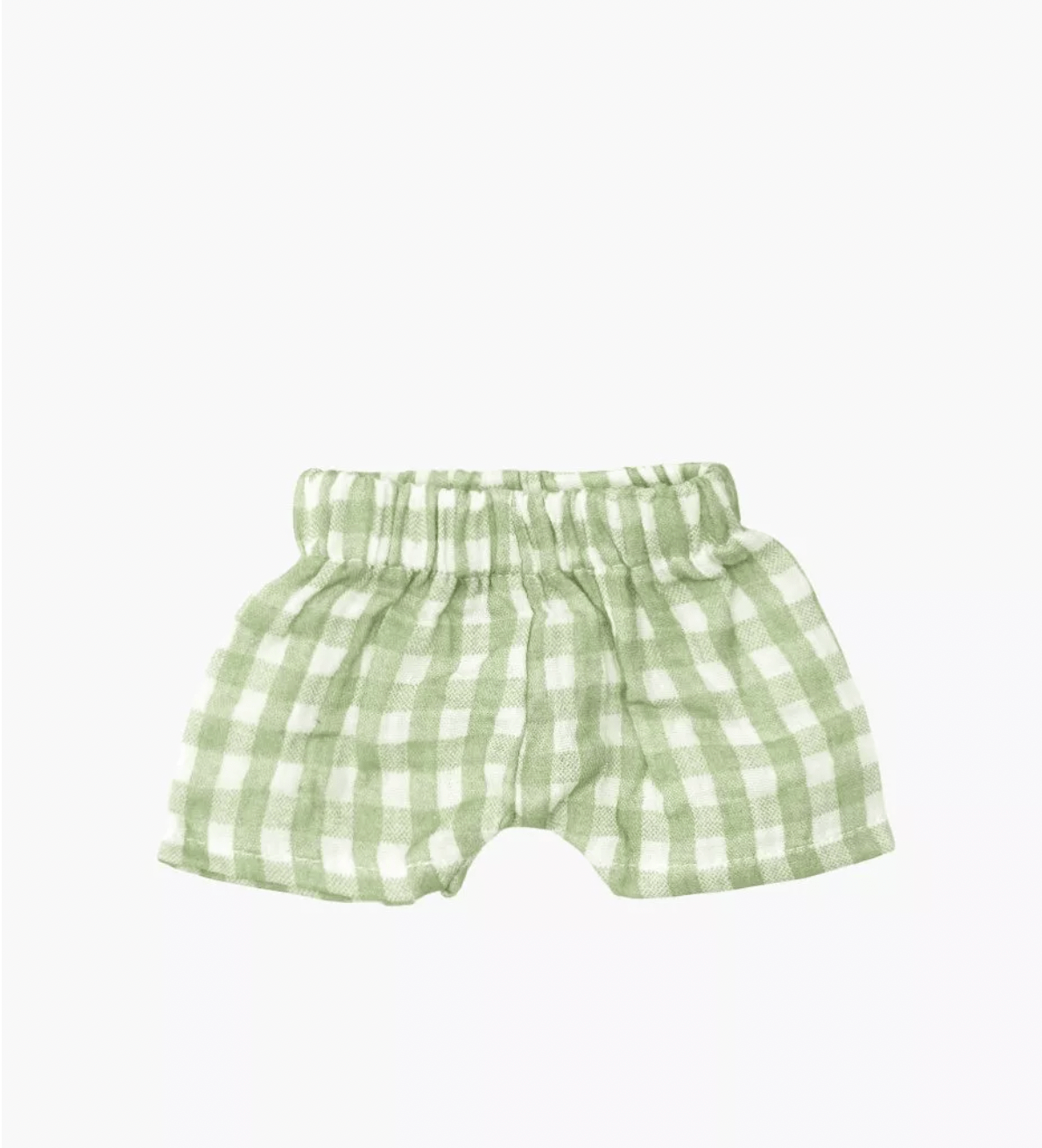 Minikane Vito Green Vichy Cotton Shorts with Pouch | Doll Clothes Minikane