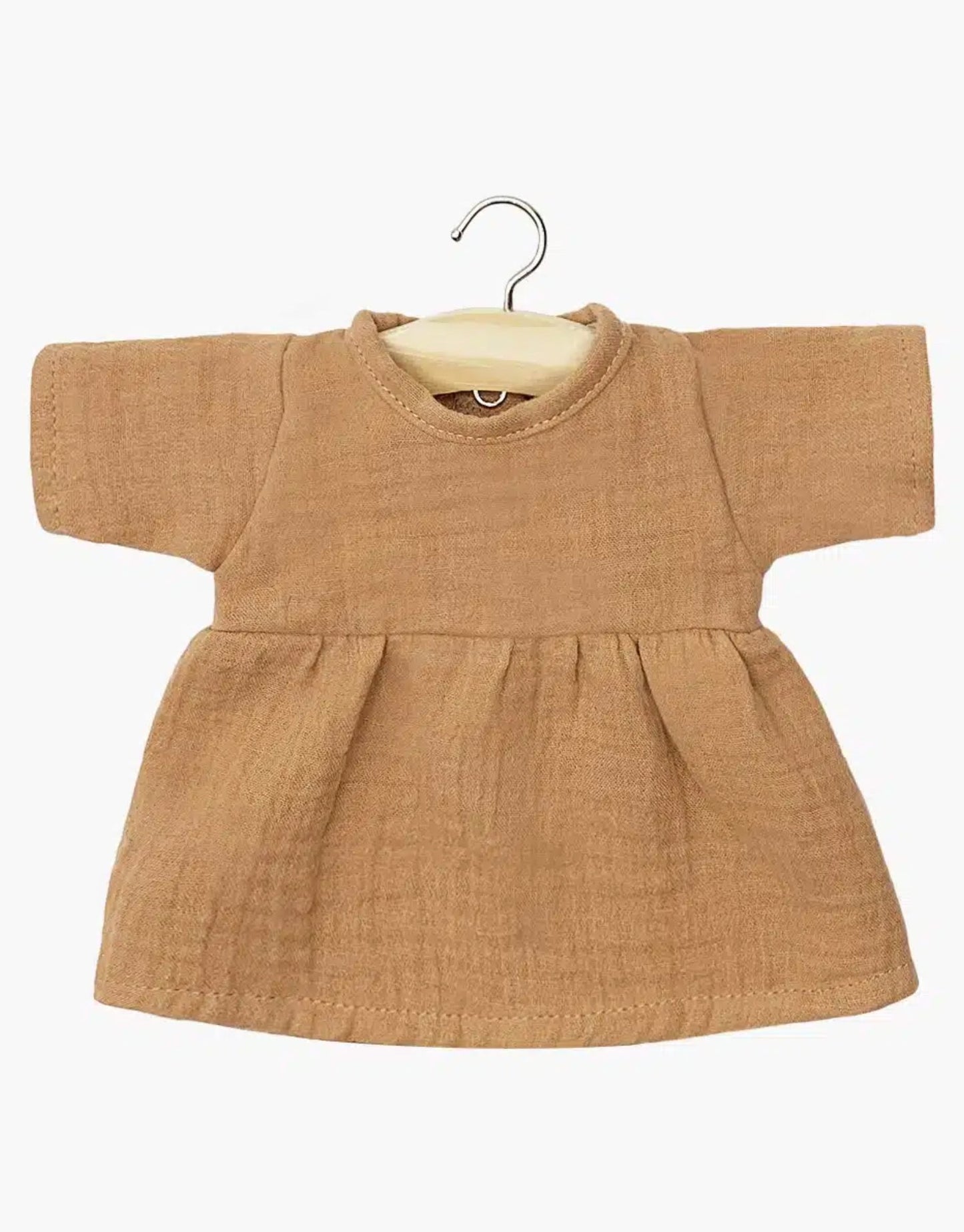 Minkane Faustine long - sleeved dress in brown sugar cotton gauze Minikane - enjoykidsus