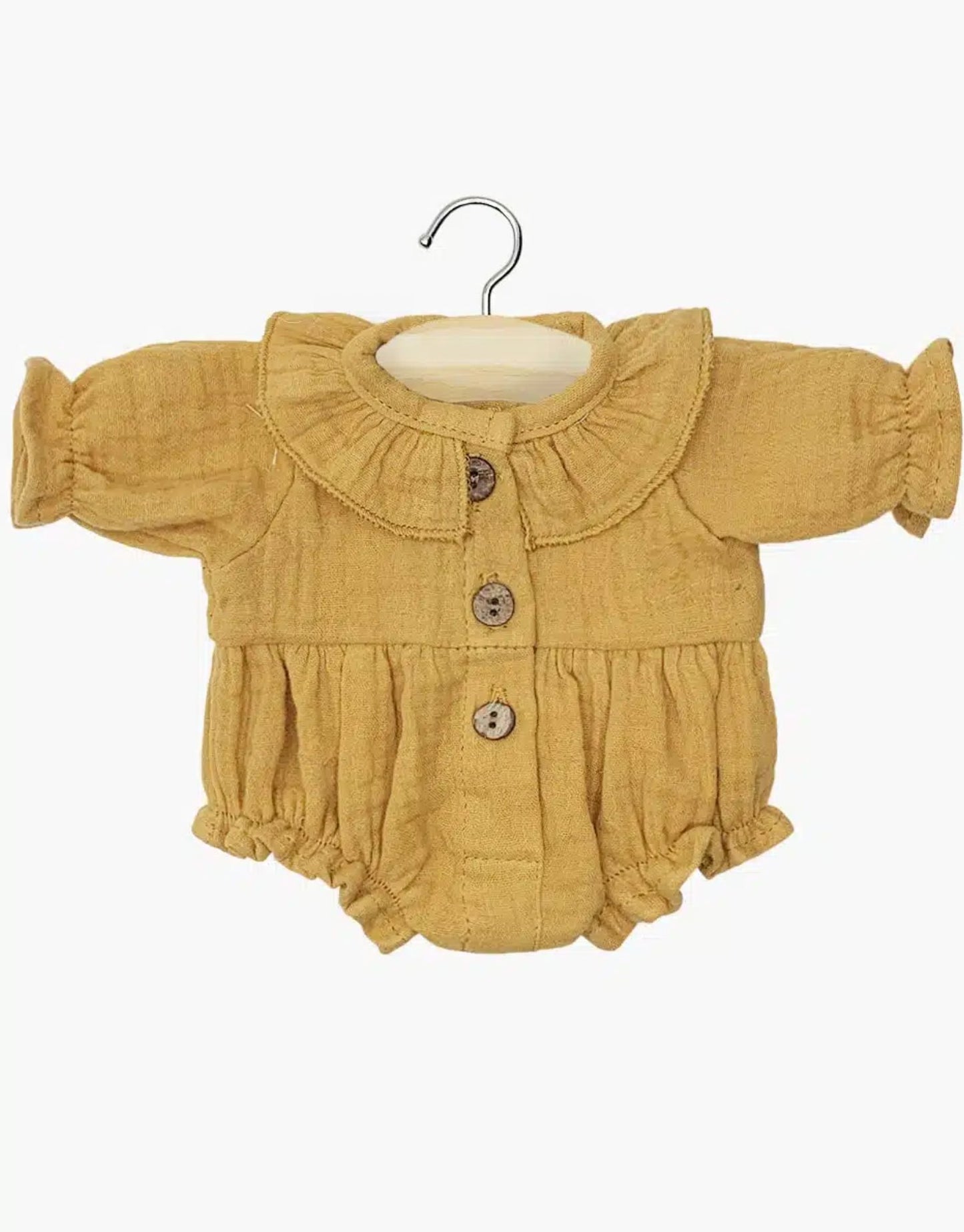 Minkane Léonore romper in camel cotton gauze Minikane - enjoykidsus