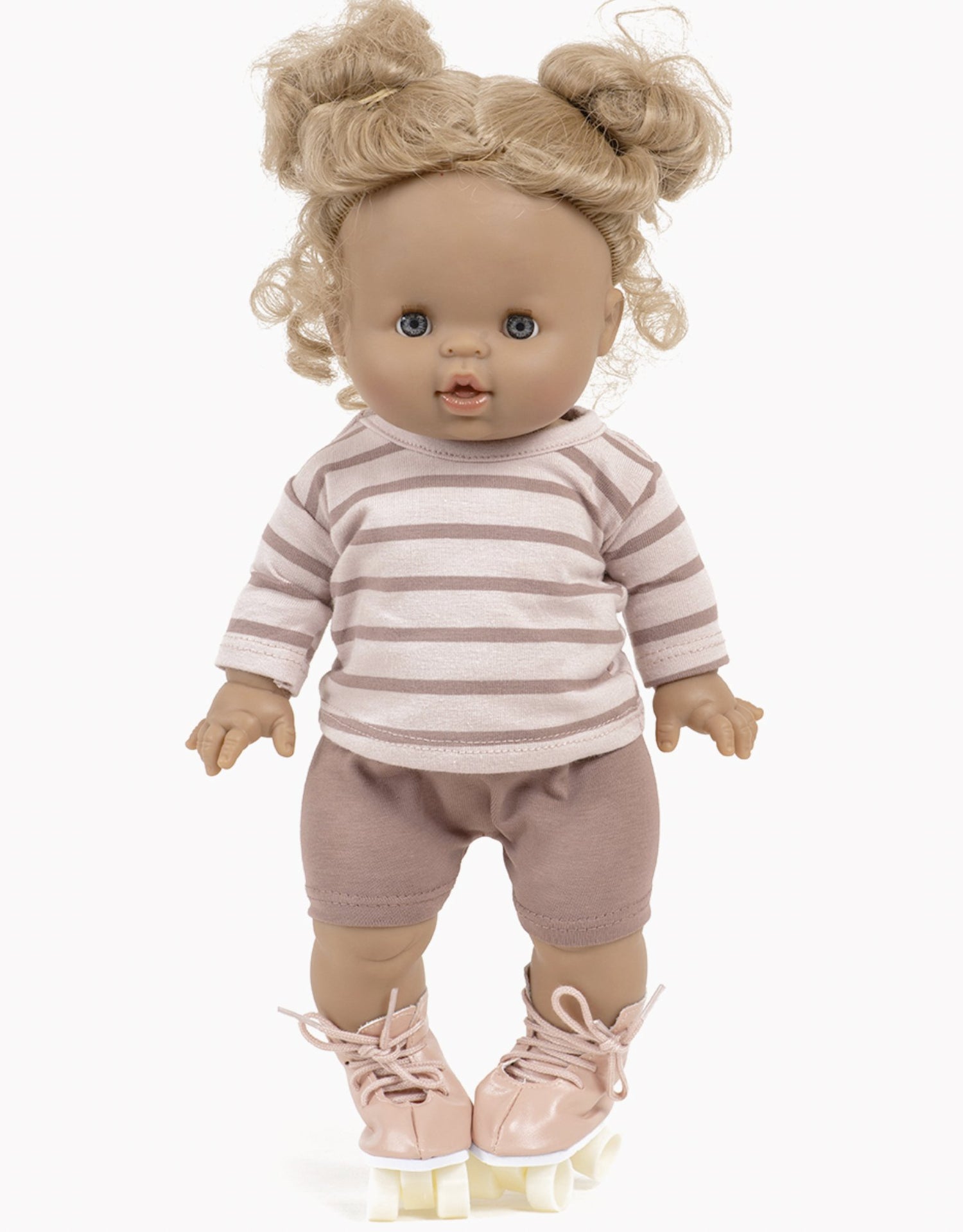 Minkane Pink sailor top and dark orchid pink jersey shorts set Minikane