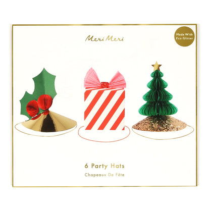 Mixed Christmas Party Hats (x 6) Meri Meri - enjoykidsus