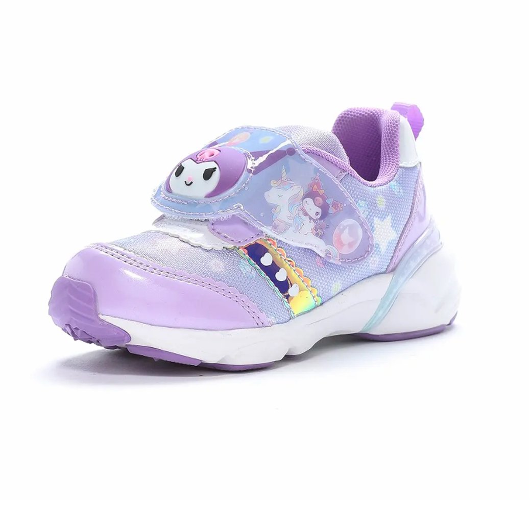 MOONSTAR x SANRIO Girls Sneakers with LED Kuromi Purple Moon star