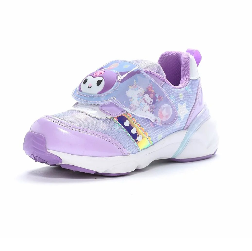 MOONSTAR x SANRIO Girls Sneakers with LED Kuromi Purple Moon star - enjoykidsus