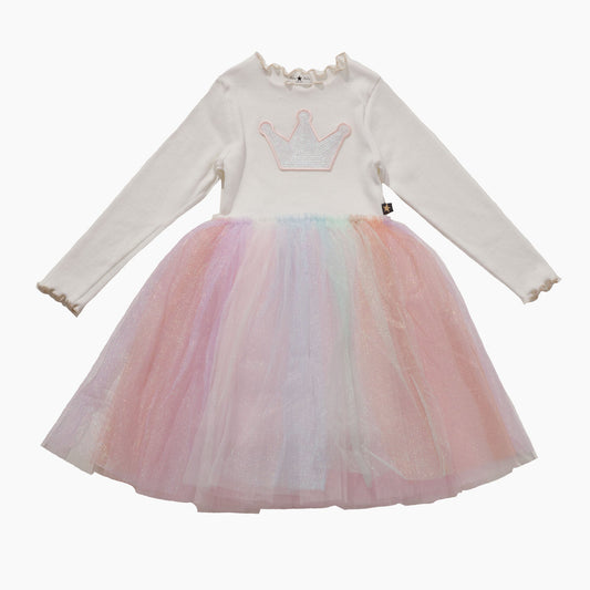 Multi Cut Tutu Dress - White Petite Hailey - enjoykidsus