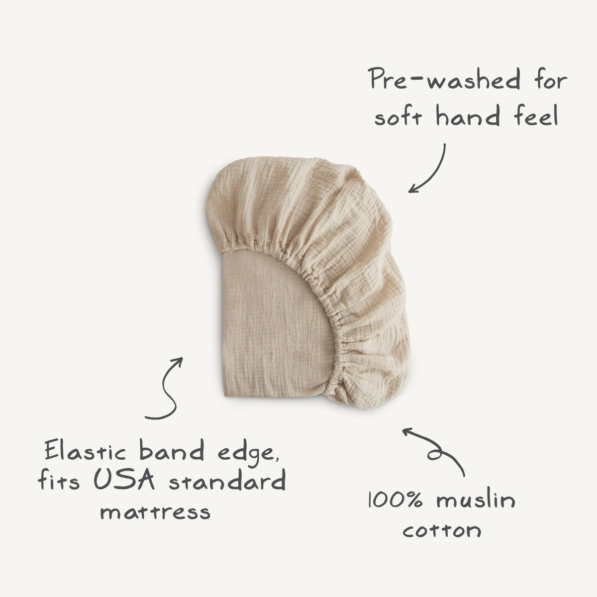 Mushie Extra Soft Muslin Crib Sheet mushie