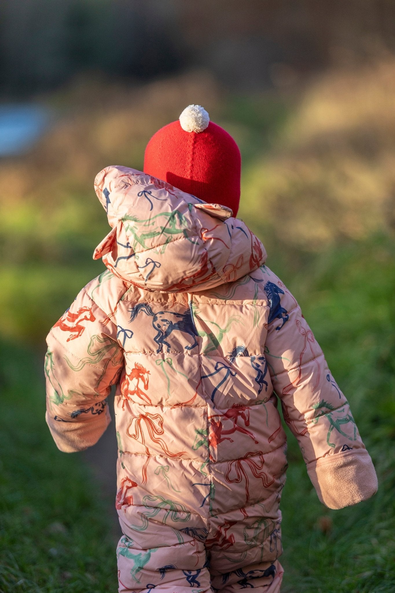 "My First Christmas" Cashmere Baby Bonnet, Festive Red with White Pom - Pom Rosie Sugden