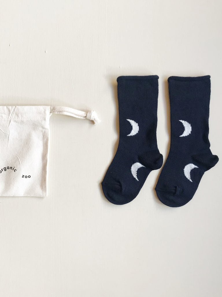 Navy Midnight Socks with Oat Moons Organic Zoo - enjoykidsus