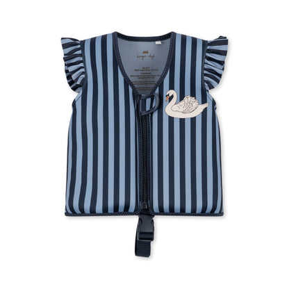 NEOPRENE FRILL FLOAT VEST - SWAN STRIPE Konges Sløjd - enjoykidsus