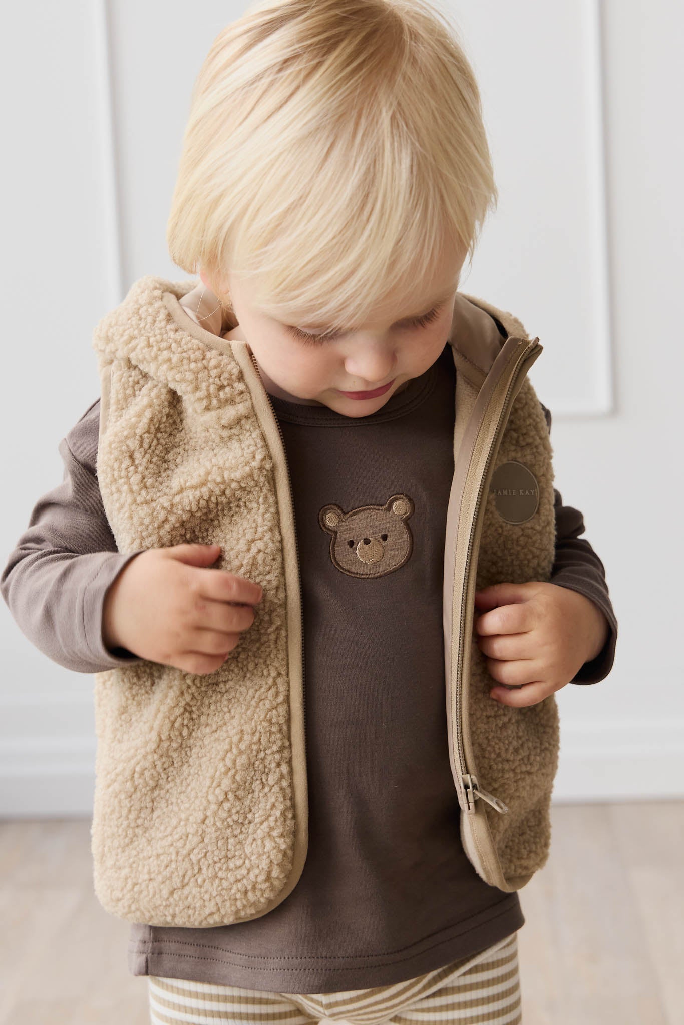 Neve Sherpa Vest - Cashew Jamie Kay - enjoykidsus