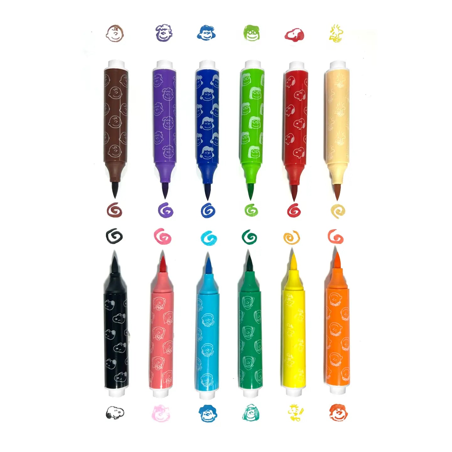NEW OOLY X Peanuts: Double - Ended Brush &amp; Stamp Markers OOLY