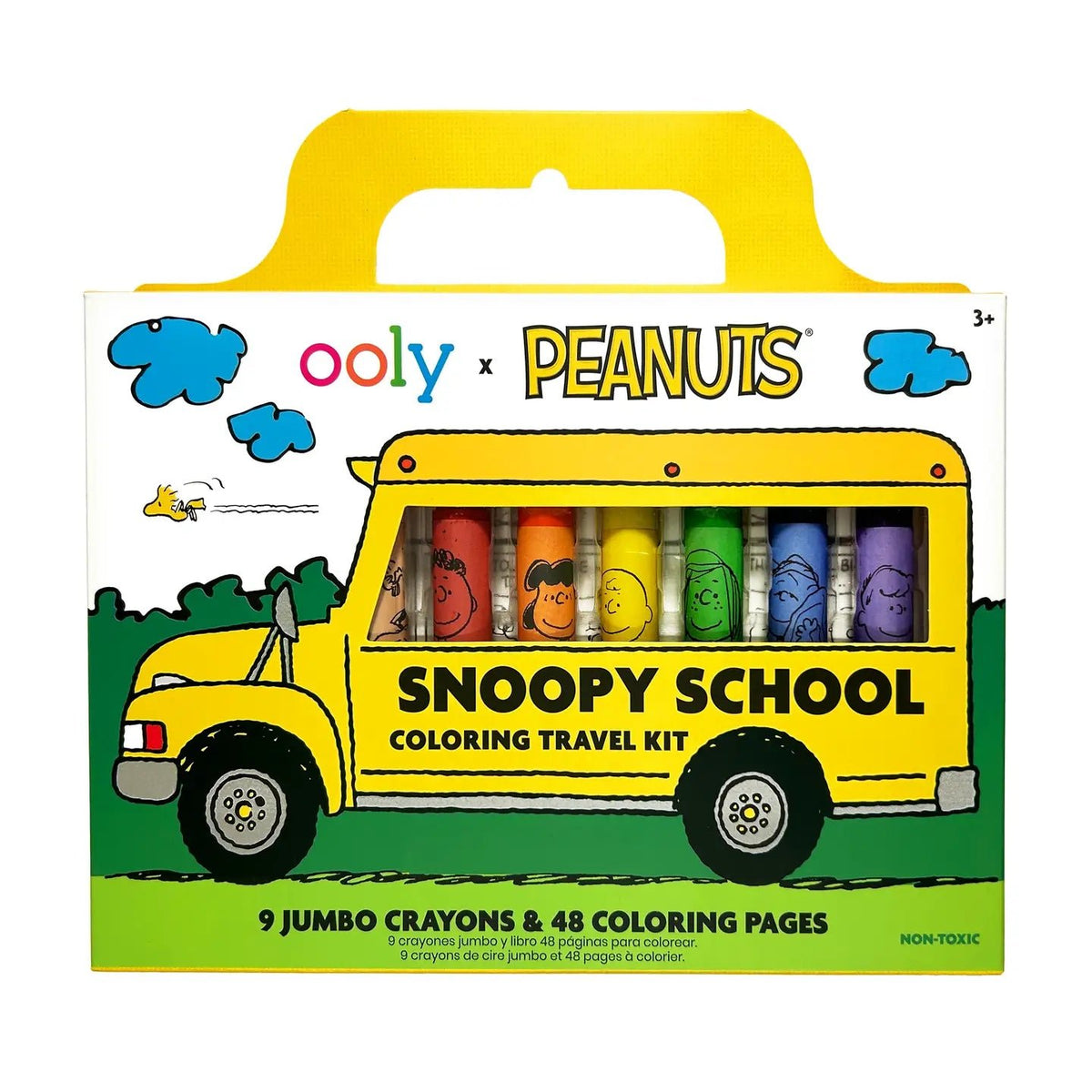 NEW OOLY X Peanuts: Snoopy School Coloring Travel Kit - 9 Jumbo Crayons OOLY