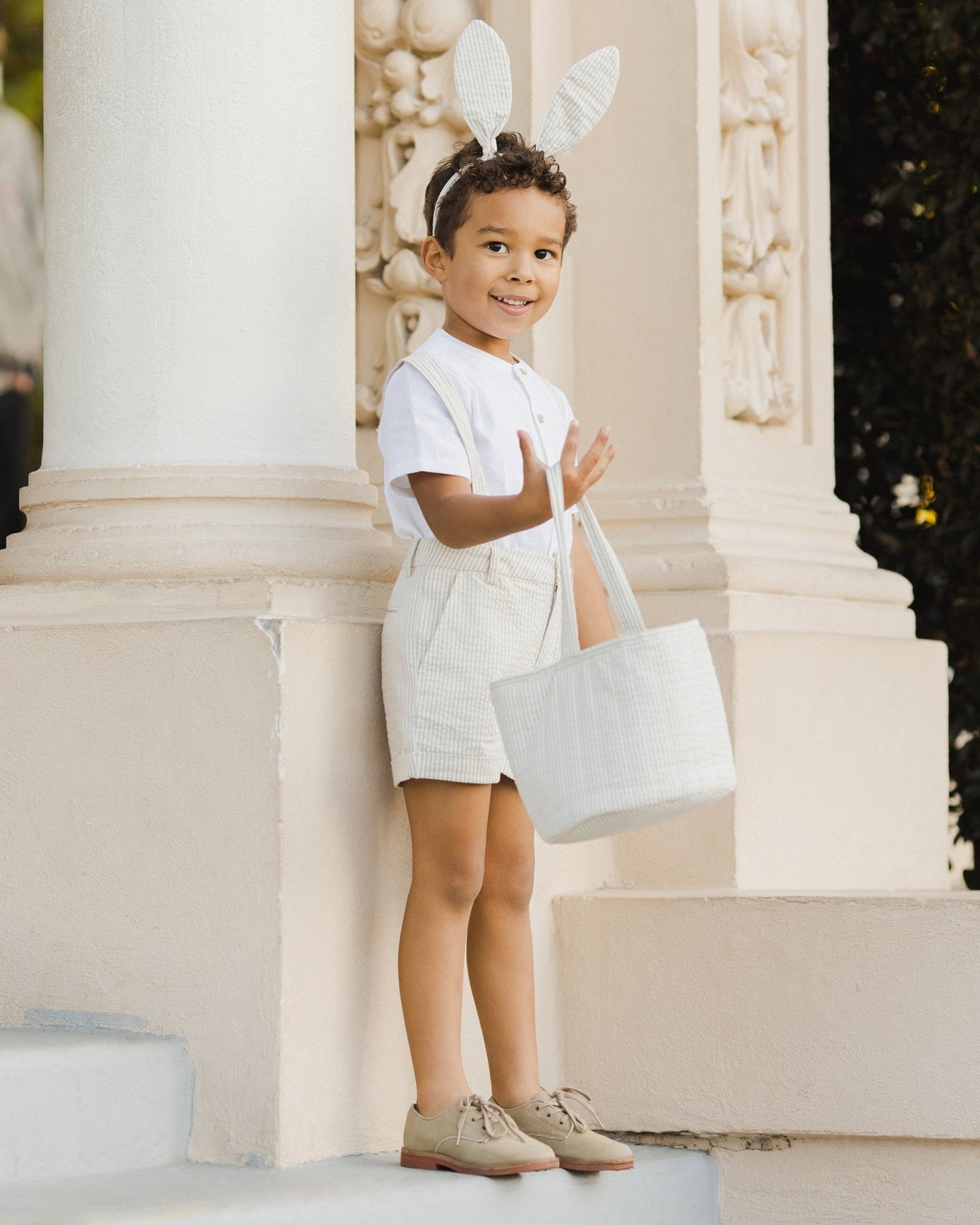 Noralee Bunny Headband || Sage Stripe Noralee