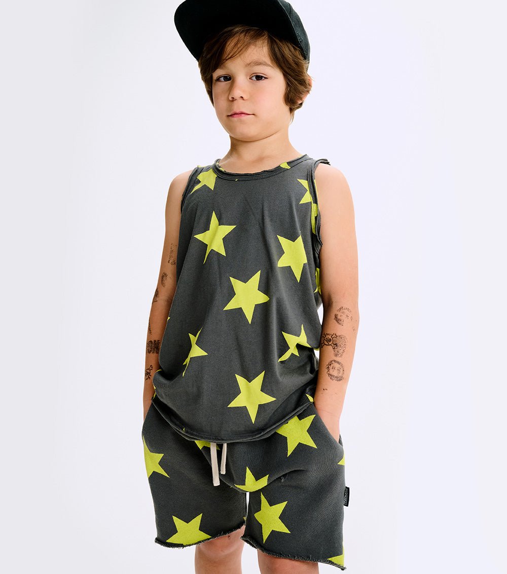 Nununu star sweatshorts - Graphic Lime NUNUNU