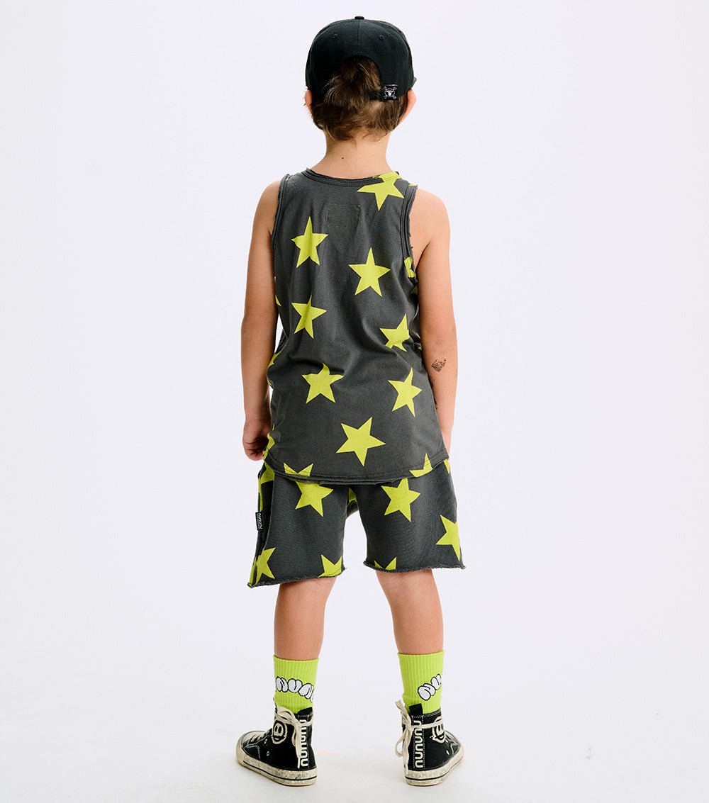 Nununu star sweatshorts - Graphic Lime NUNUNU