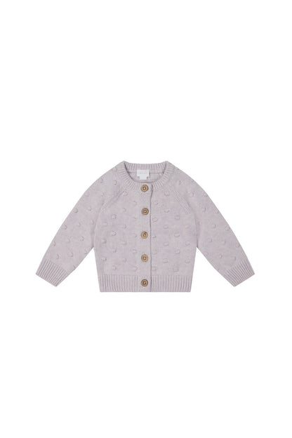 OG Dotty Knit Cardigan - Pale Lilac Marle Jamie Kay - enjoykidsus