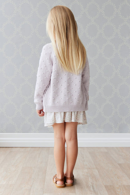 OG Dotty Knit Cardigan - Pale Lilac Marle Jamie Kay - enjoykidsus