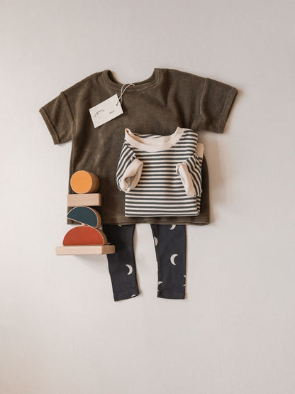 Olive Terry Boxy T-Shirt Organic Zoo - enjoykidsus