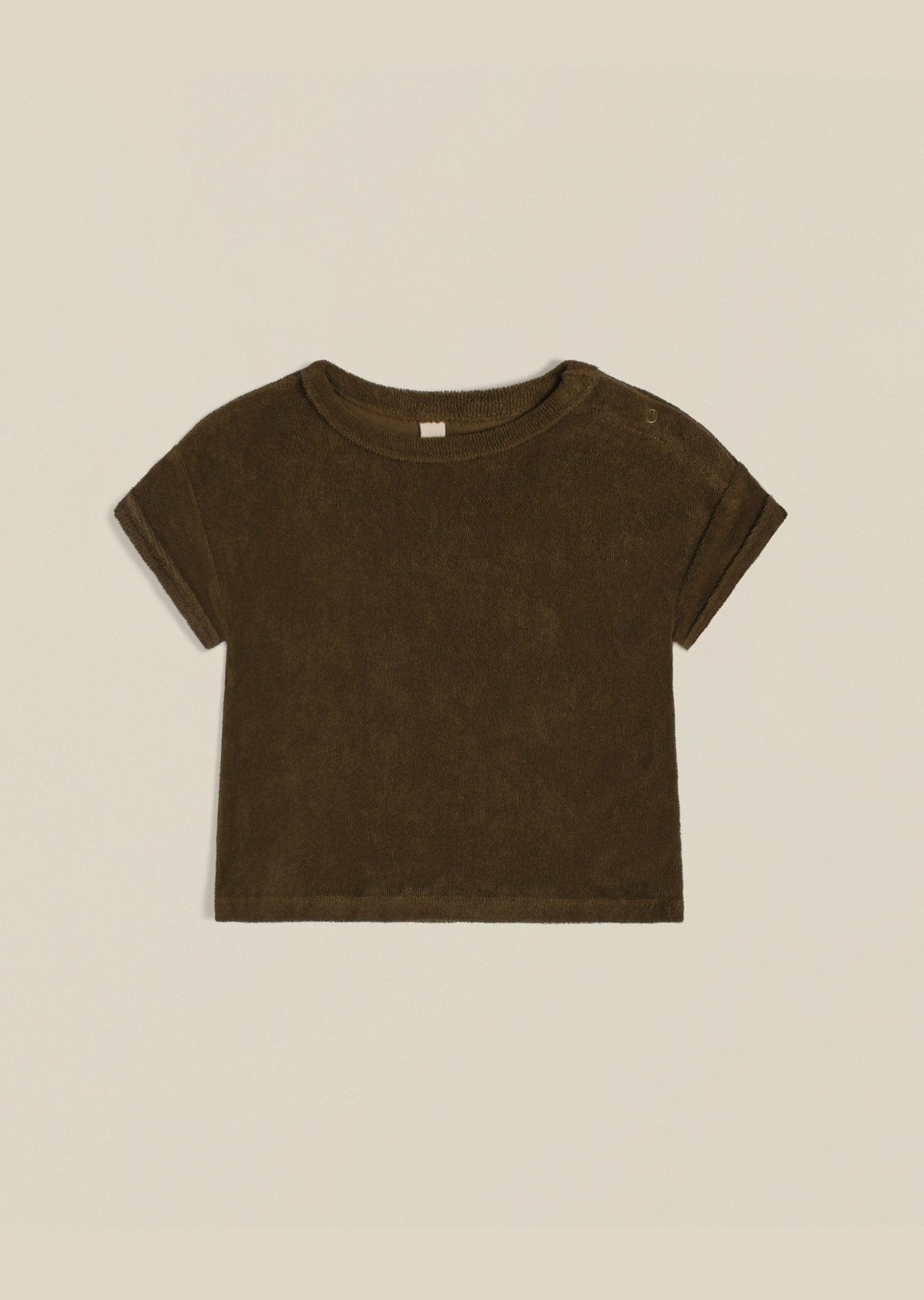 Olive Terry Boxy T-Shirt Organic Zoo - enjoykidsus