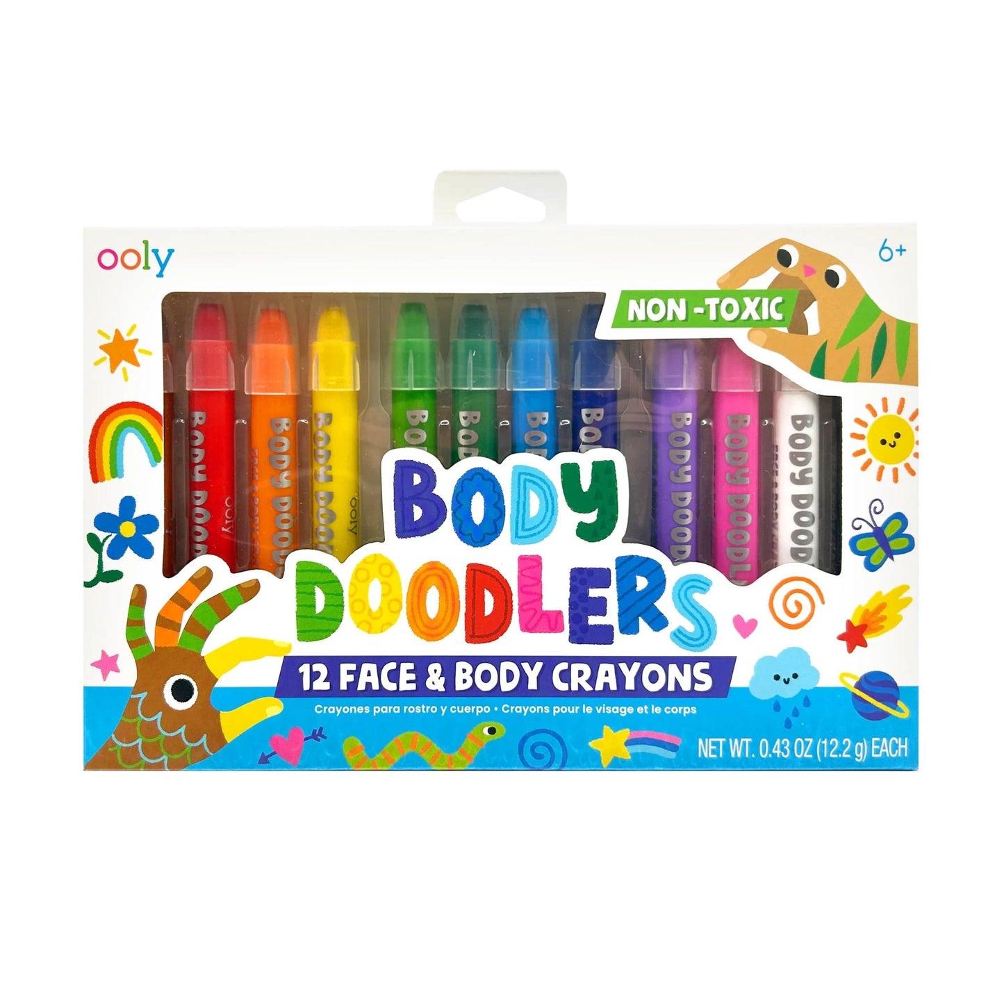 OOLY - Body Doodlers Face & Body Crayons - Set of 12 Colors OOLY - enjoykidsus