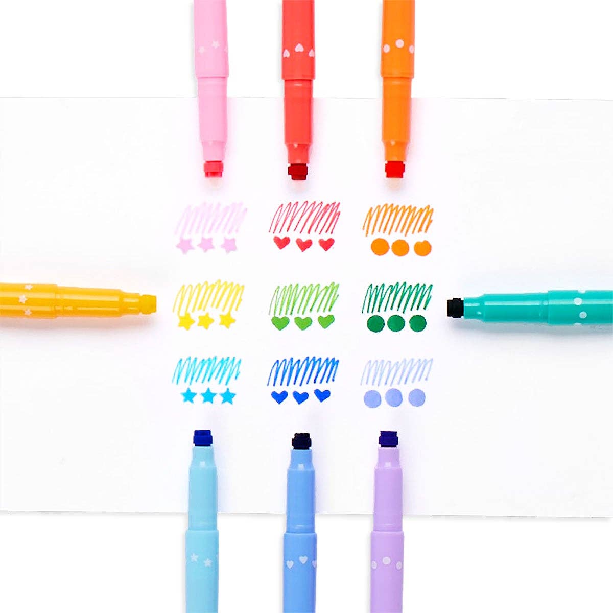 OOLY - Confetti Stamp Double - Ended Markers - Set of 9 OOLY - enjoykidsus