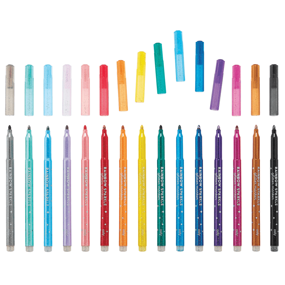 OOLY Rainbow Sparkle Glitter Markers - Set of 15 OOLY