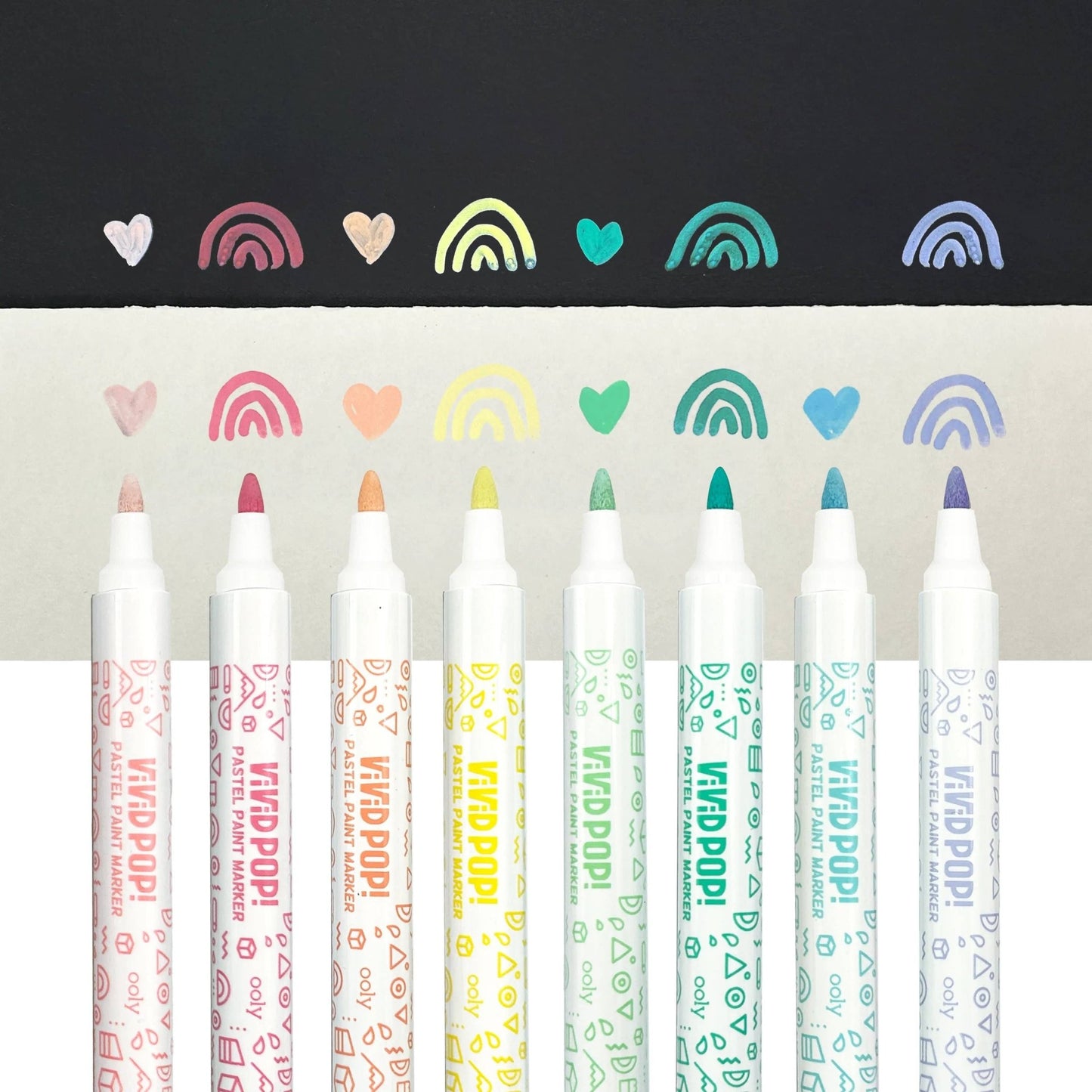 OOLY - Vivid Pop! Water - Based Paint Markers: Pastel (Set of 8) OOLY - enjoykidsus