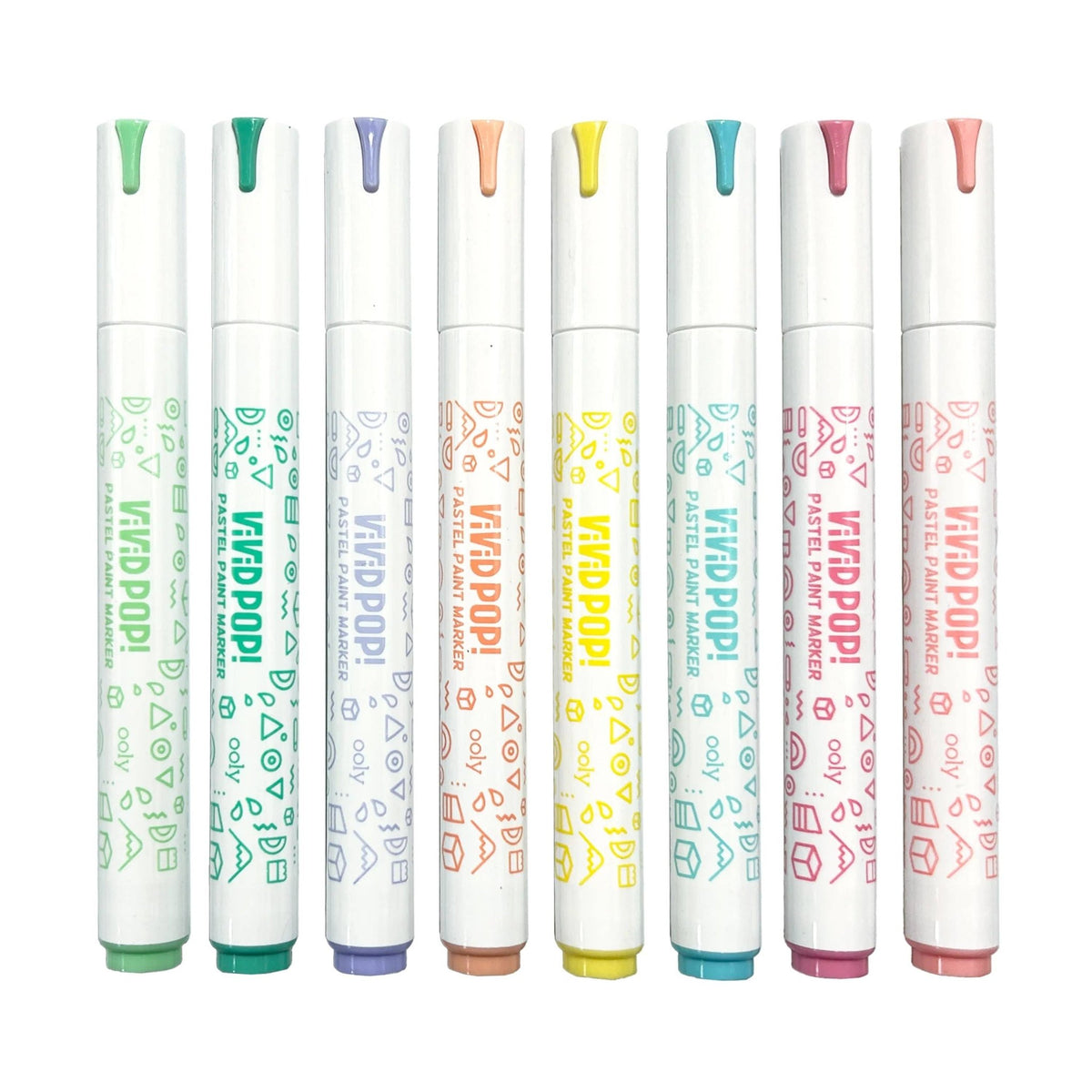 OOLY - Vivid Pop! Water - Based Paint Markers: Pastel (Set of 8) OOLY