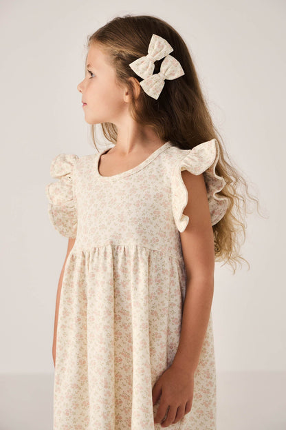 Organic Cotton Ada Dress - Rosalie Floral Mauve Jamie Kay - enjoykidsus