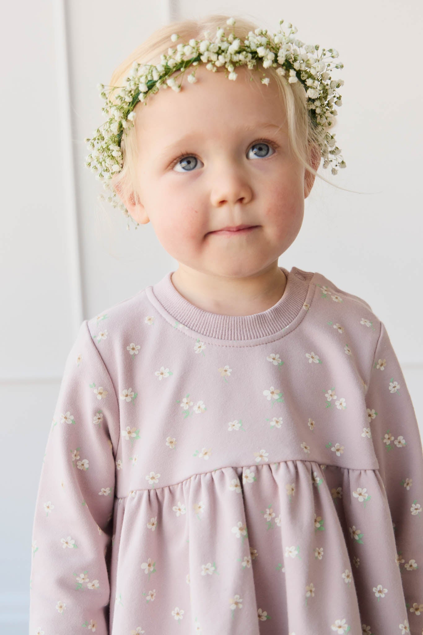 Organic Cotton Charlotte Dress - Simple Flowers Lilac Jamie Kay - enjoykidsus