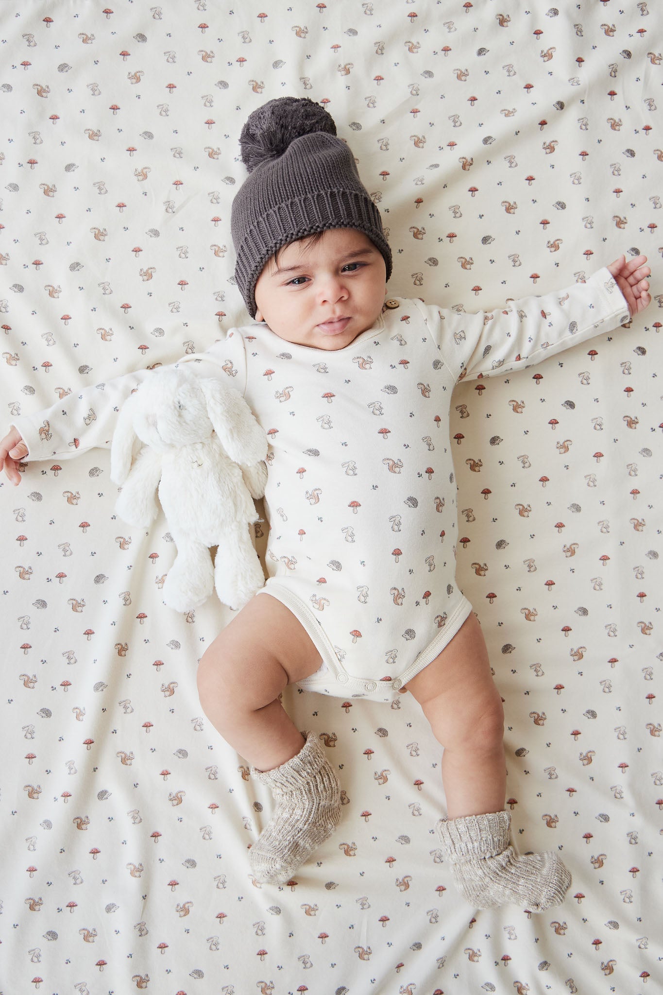 Organic Cotton Fernley Bodysuit - Woodland Friends Jamie Kay - enjoykidsus